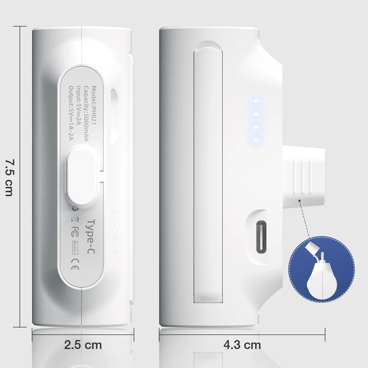 Mini portable battery charger